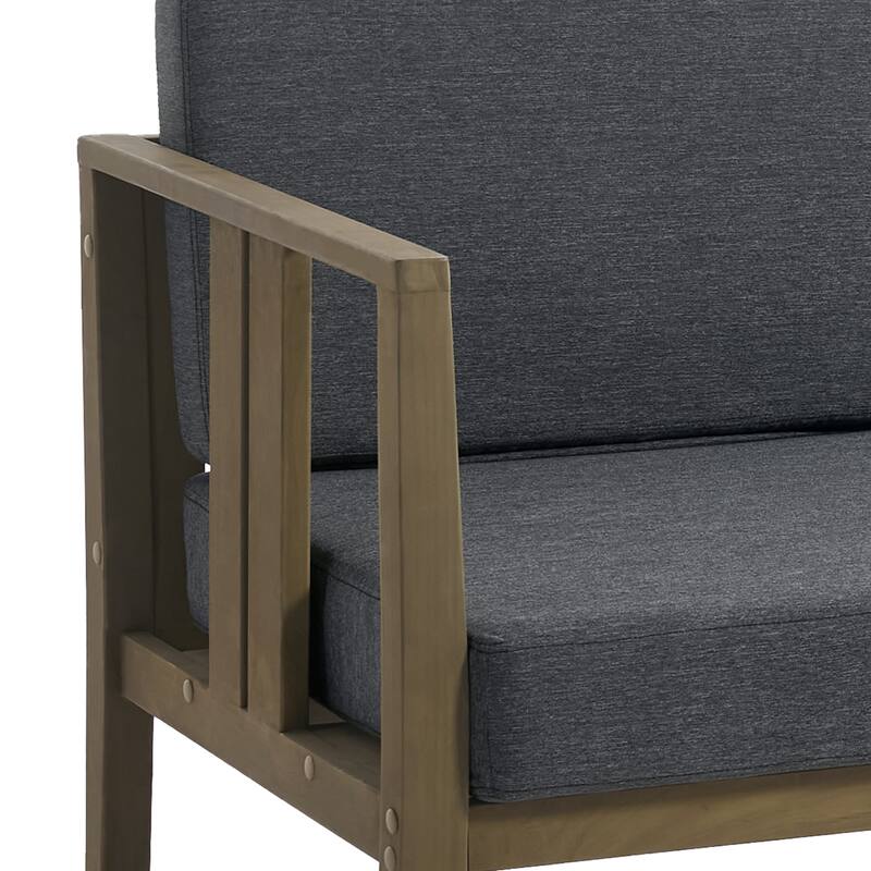 Outdoor Teak Solid Wood Patio Furniture Set Loveseat Armchair Table Collection