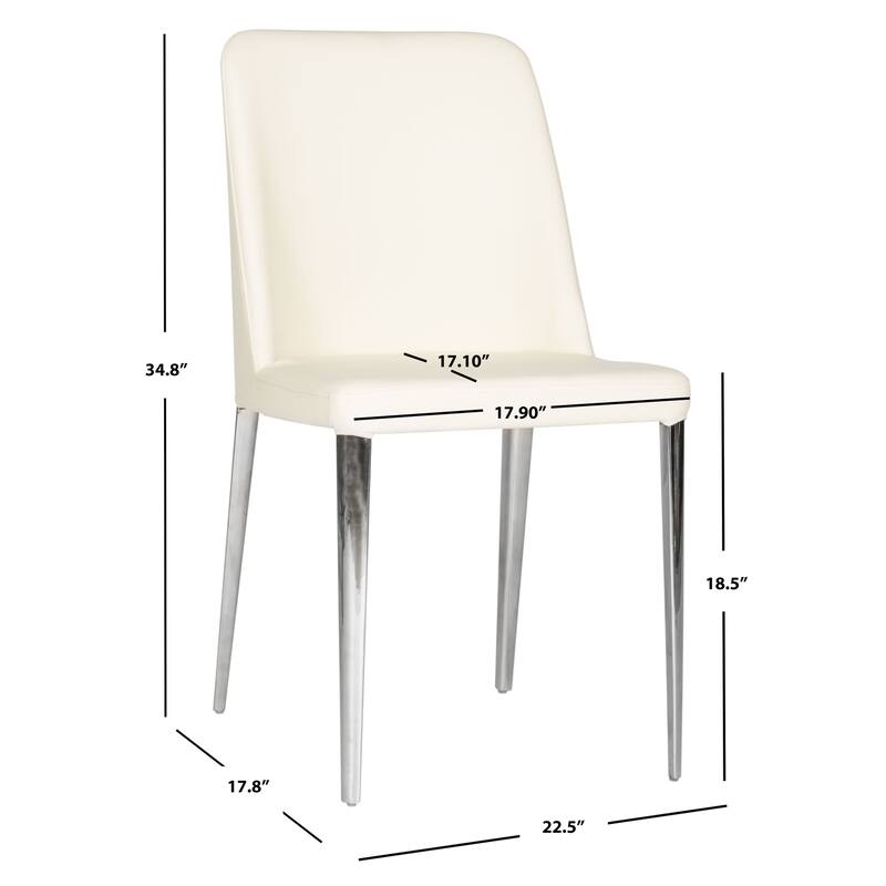 SAFAVIEH Haruko Mid Century Dining White Dining Chair (Set of 2) - 22.5" x 17.8" x 34.8" - 23Wx18Dx35H