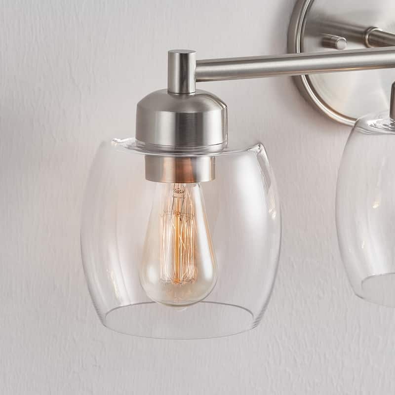 KAWOTI 3-Light Dimmable Bathroom Vanity Light with Glass Shade