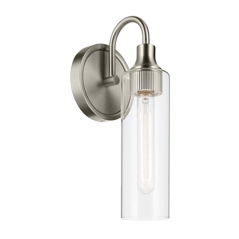 Kichler Lighting Kavi 13" 1-Light Wall Sconce with Clear Glass in Brushed Nickel