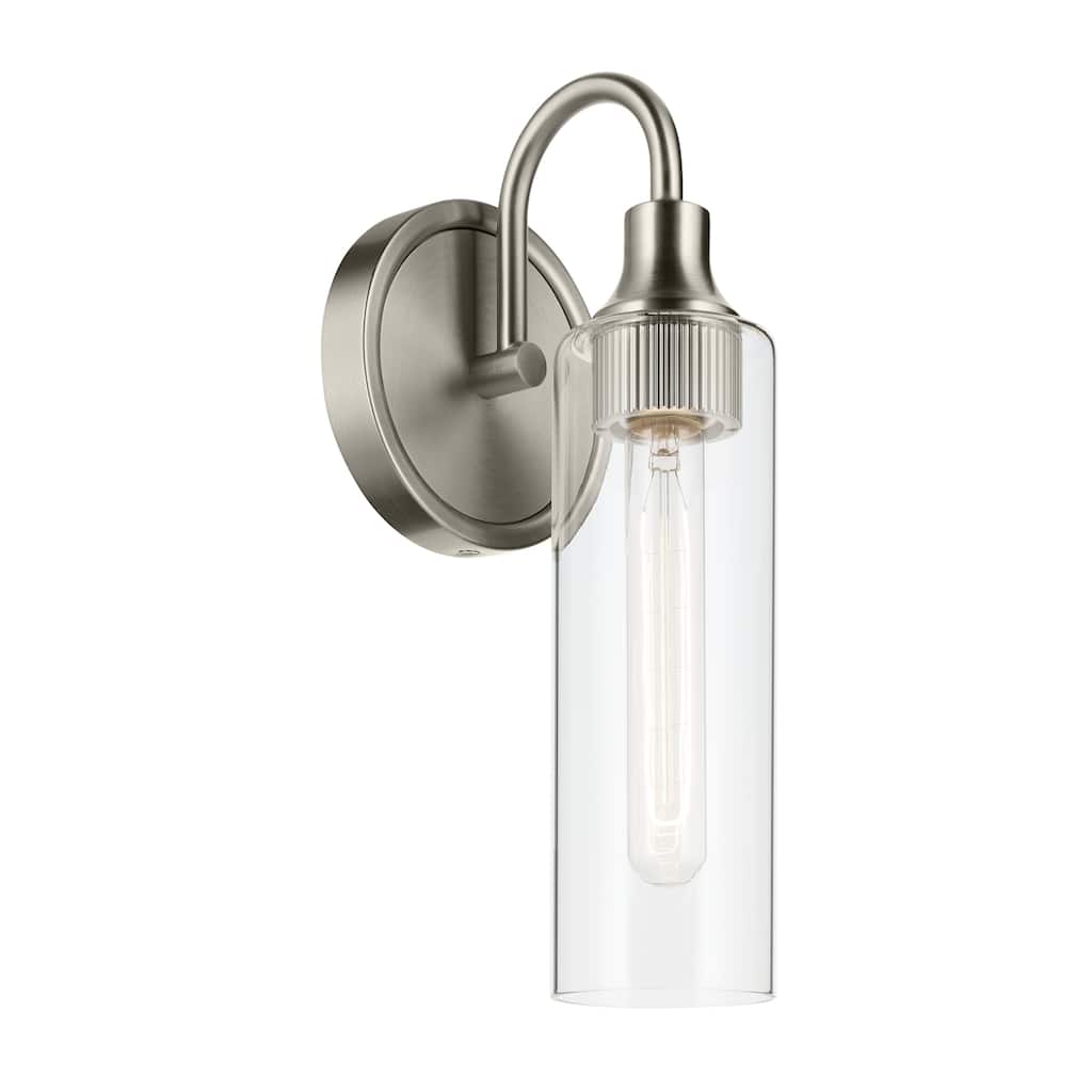 Kichler Lighting Kavi 13" 1-Light Wall Sconce with Clear Glass in Brushed Nickel