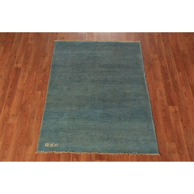 Stripe Gabbeh Oriental Foyer Rug Hand-Knotted Wool Carpet - 2'3" x 4'3"