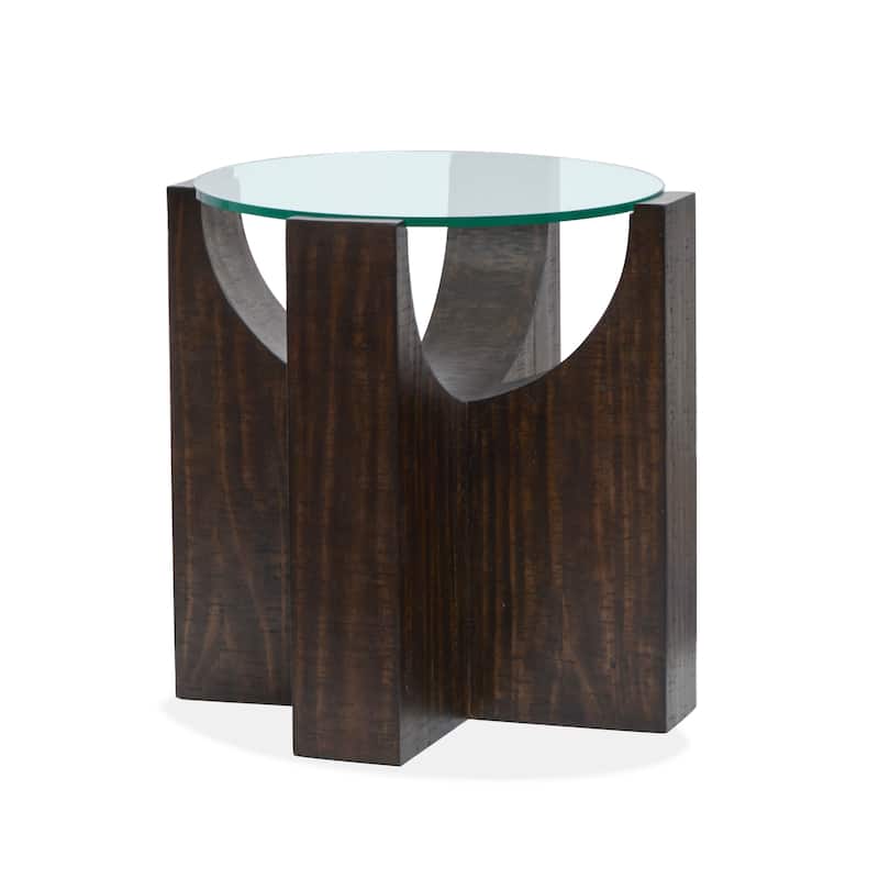 Magnussen Home Beckham Rustic Tavern Round End Table - 24''W x 24''D x 24''H - 24''W x 24''D x 24''H