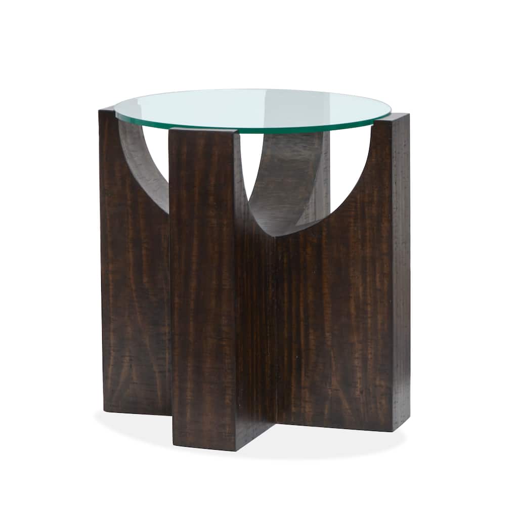 Magnussen Home Beckham Rustic Tavern Round End Table - 24''W x 24''D x 24''H