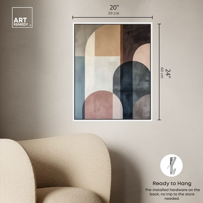 Art Remedy Lost In Transformation Framed Abstract Shapes 1 Piece Canvas Wall Art