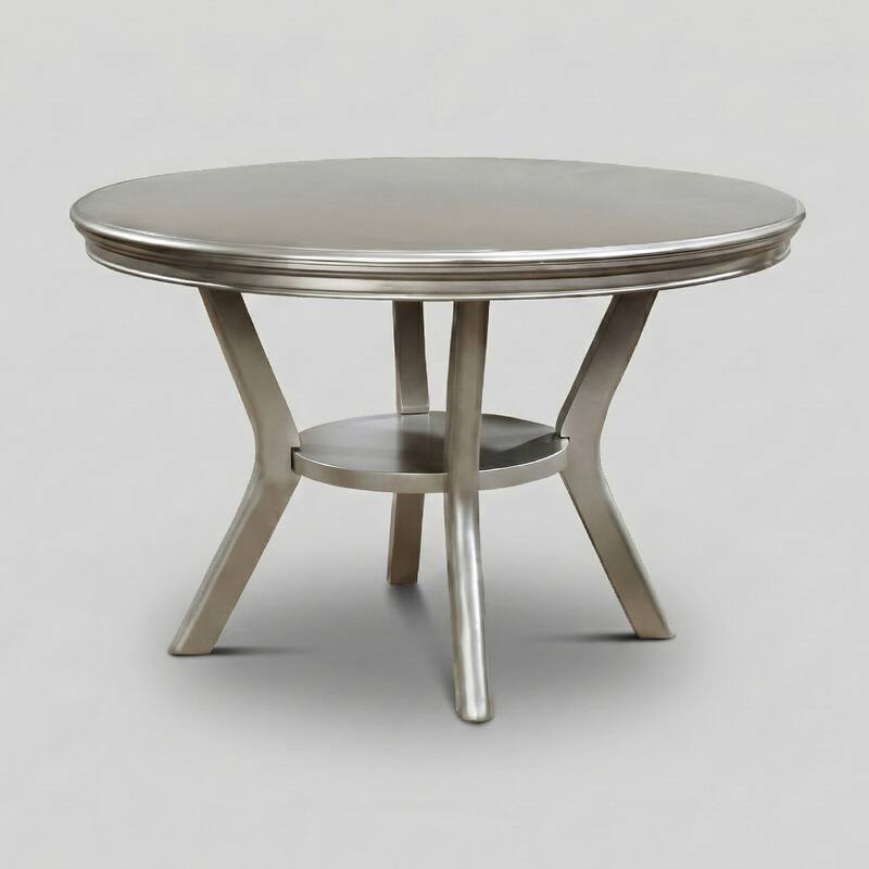 Furniture of America Glam 48-inch Wood Round Dining Table with Shelf