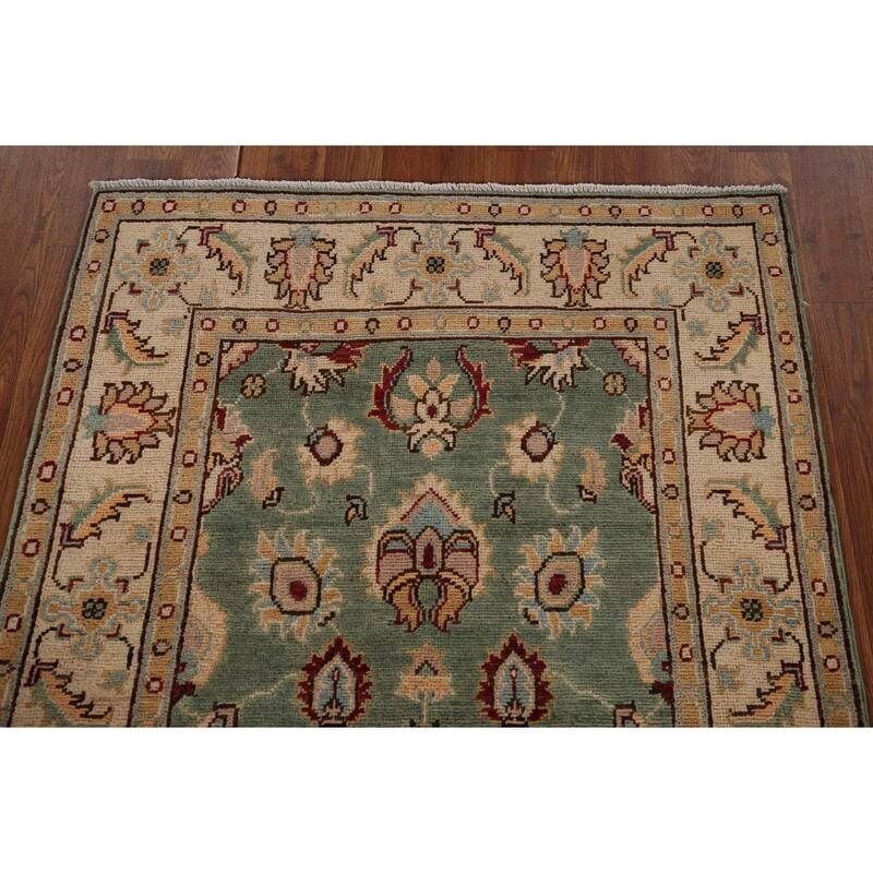 Green Oushak Oriental Accent Rug Hand-Knotted Wool Carpet - 3'3" x 5'2"