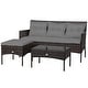 preview thumbnail 14 of 33, Costway 3PCS Patio Rattan Furniture Set 3-Seat Sofa Cushioned Table - See details