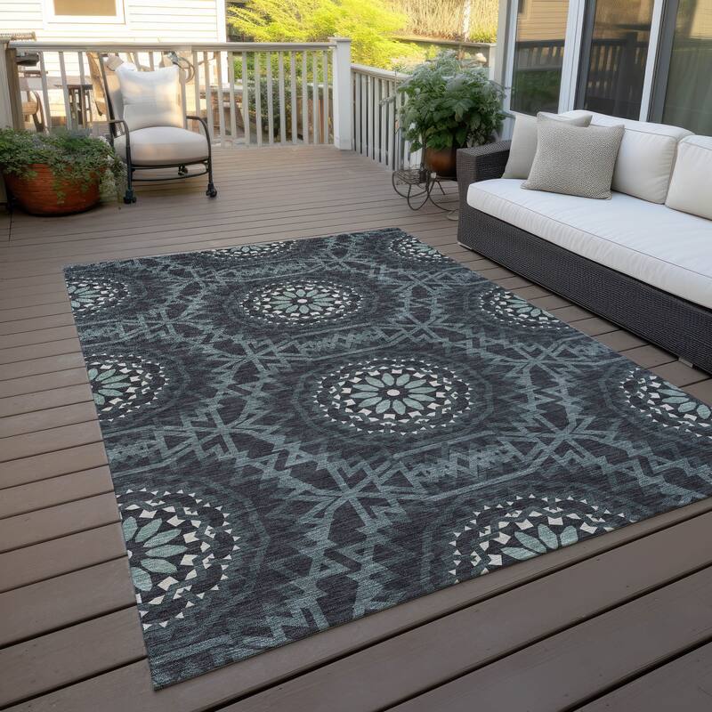 Machine Washable Indoor/ Outdoor Chantille Moroccan Boho Rug