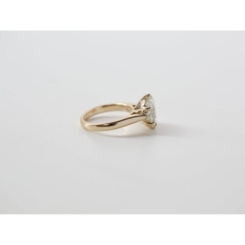 Kobelli 5.55 Carat Natural Diamond GIA Certified 14k Solid Gold Round Solitaire Cathedral 6-Prong One-of-a-Kind Red Carpet Ring