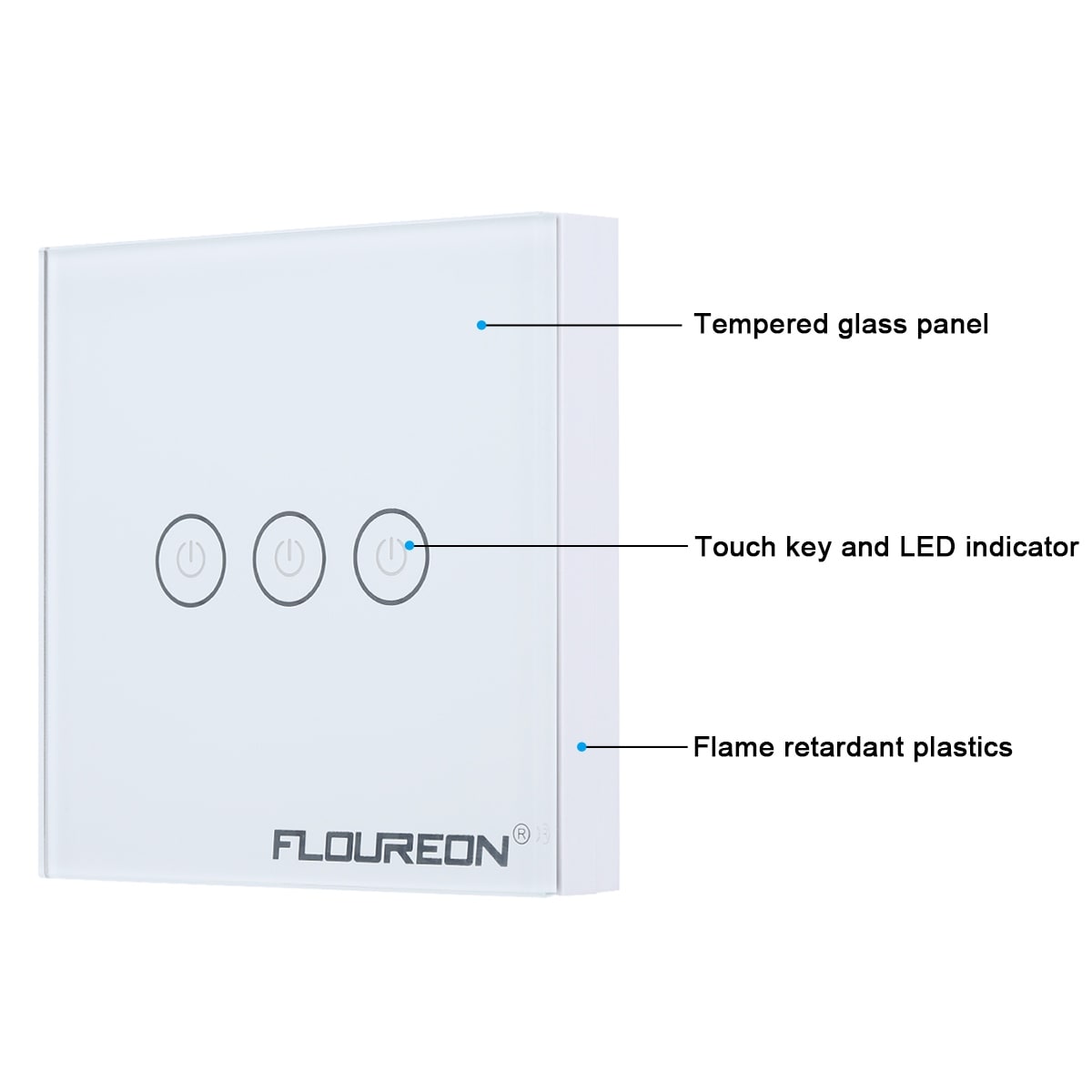 Floureon 3 Gang 1 Way Wireless RF Remote Control Light Switch 433.92MHz Remote  Controller Portable Switch - Bed Bath & Beyond - 28093191