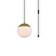 preview thumbnail 3 of 9, Elian 1-Light Plug in Pendant with frosted white shade - 8" Diameter