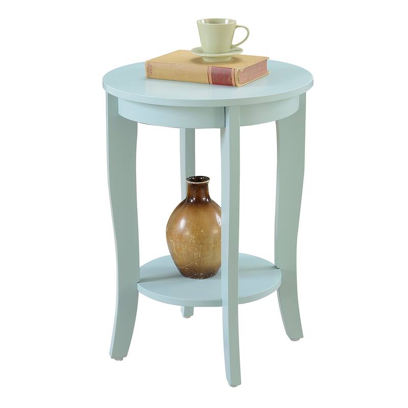 Round End Table - Modern Accent Table with Storage Shelf - Living Room Coffee Table - 24