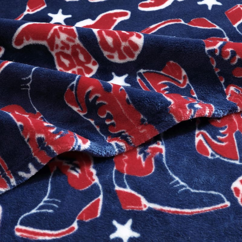 Wrangler Printed Ultra Soft Plush Fleece Throw Blanket.