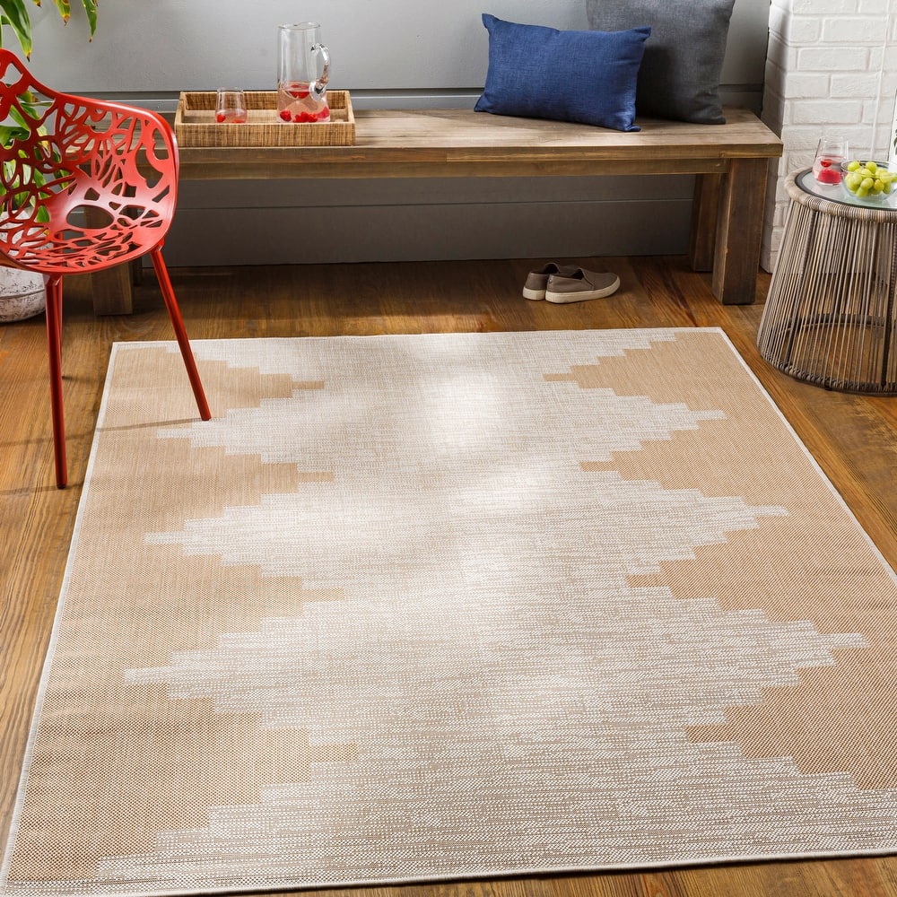 Jazsmin Indoor/ Outdoor Diamond Stripe Area Rug