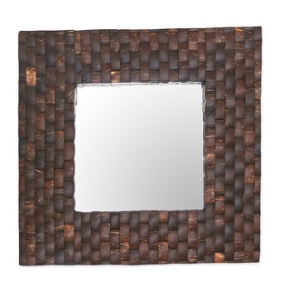 Novica Handmade Reflections Of Nature Coconut Shell Wall Mirror - Bed ...