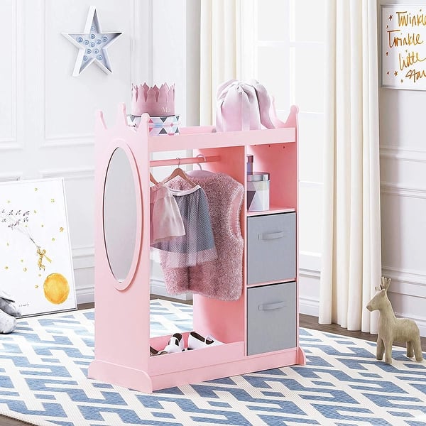 UTEX Kids Dress up Storage with Mirror and Storage Bin,Kids Armoire  Dresser,Costume Closet,Pretend Storage Closet for Kids - Bed Bath & Beyond  - 33305463