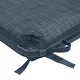 preview thumbnail 3 of 2, Urban Chic Solid Textured Print Outdoor Seat Cushion 18 x 19 in Navy - 18" x 19"