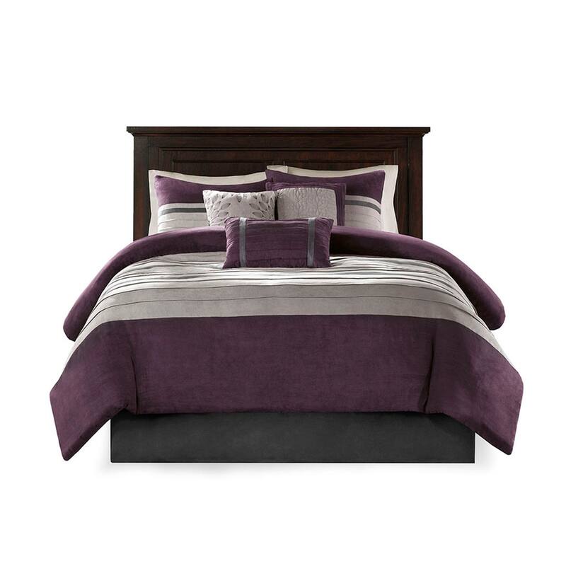 GDF Studio - Palmer 7-Piece Pieced Faux Suede Comforter Set