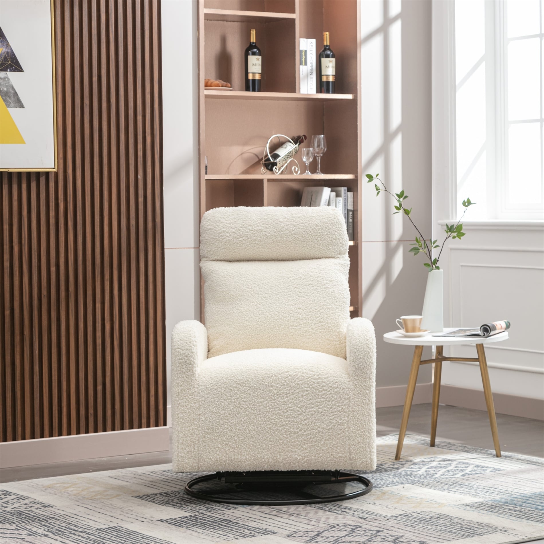 Upholstered swivel deals rocking chair