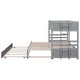 preview thumbnail 8 of 7, Gray Twin over Pull-out Bunk Bed with Twin Trundle, Convertible Design, Full-length Guardrail