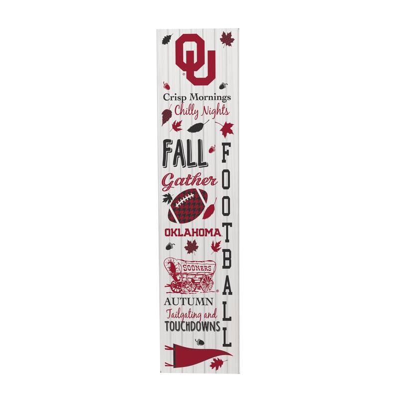 47" Double Sided Seasonal Porch Leaner, University of Oklahoma - 47" x 11.25"