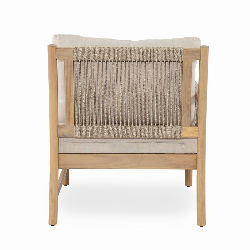 Christopher Knight Home - Modern Outdoor Solid Wood 3-Seater Sofa Set with Coffee Table - 3 - Seater