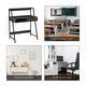 preview thumbnail 7 of 12, HOMCOM Computer Desk for Small Spaces, School Student Desk Study Writing Desk, Small Corner Desk with Drawer and Storage Shelves