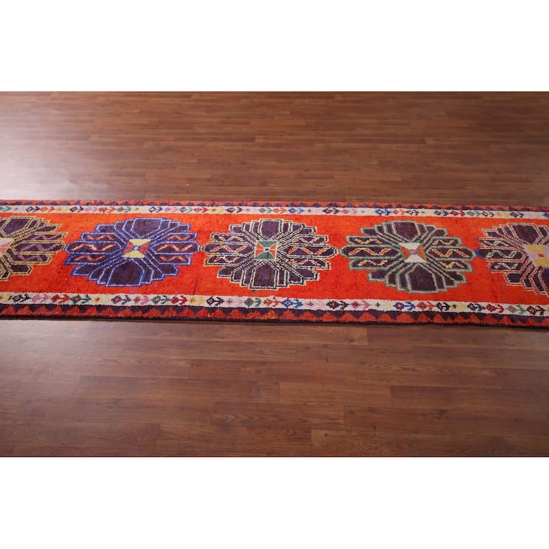 Anatolian Vintage Runner Rug Handmade Silk Carpet - 2'8"x 13'7"