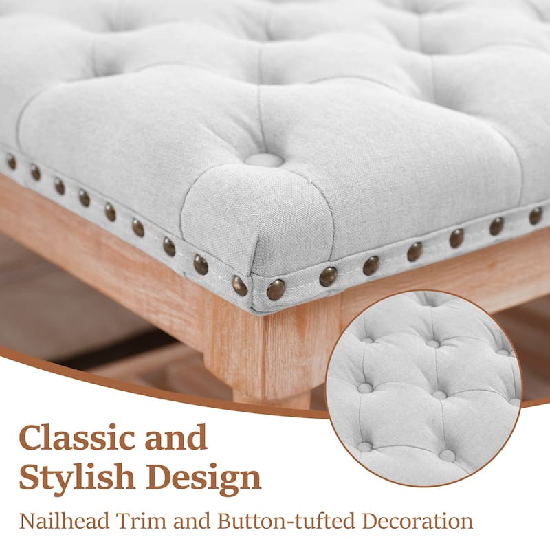 Upholstered Wood Bed Bench/Ottoman