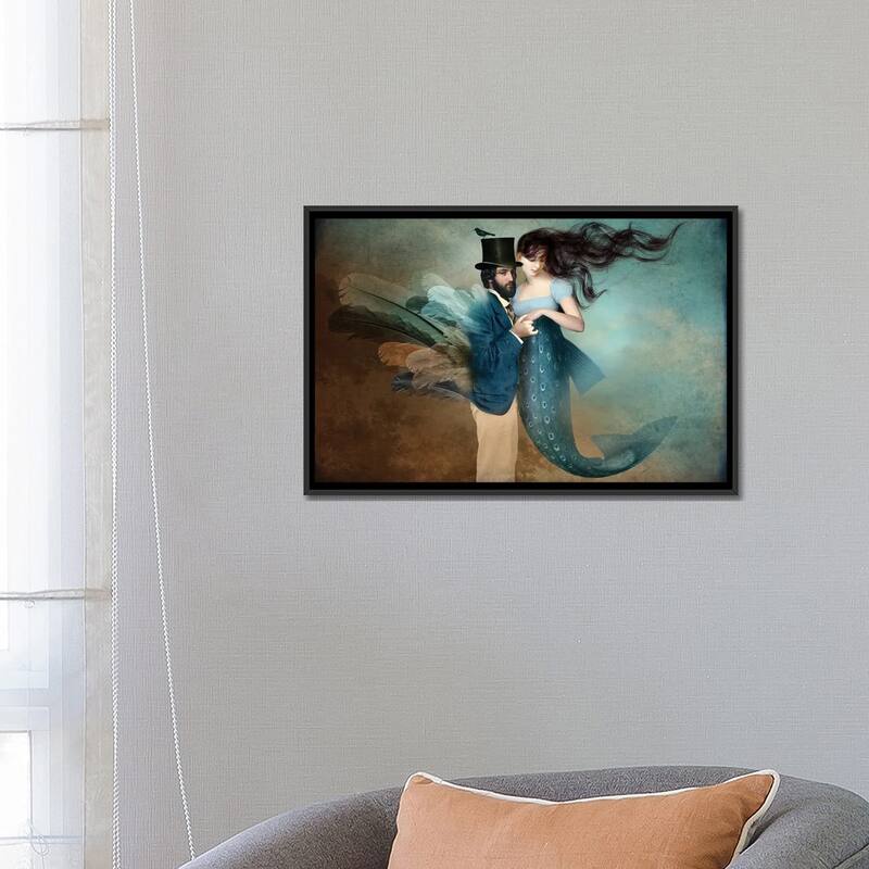 iCanvas "A Mermaids Love" by Catrin Welz-Stein Framed Canvas Print