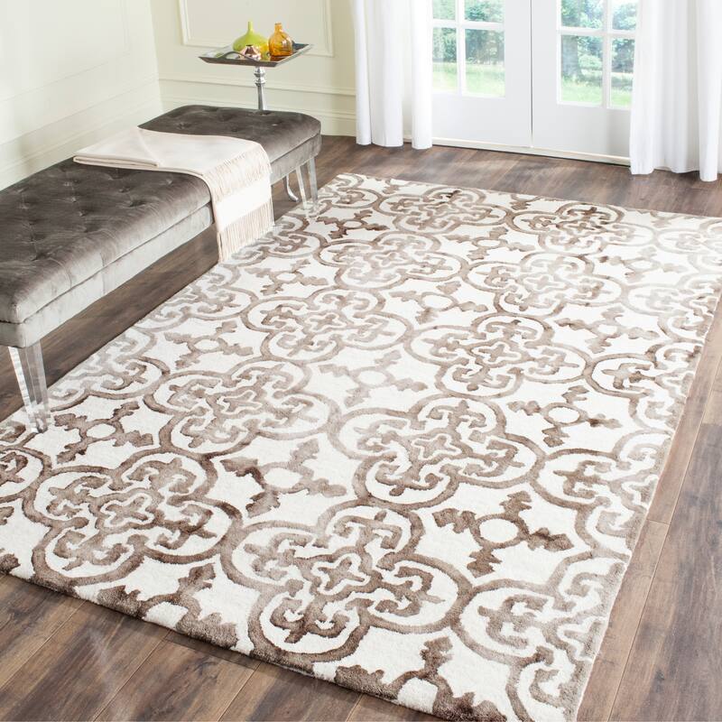 SAFAVIEH Handmade Dip Dye Reintraut Watercolor Vintage Boho Wool - 4' x 6' - Ivory/Brown - Runner/Rectangle