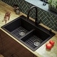preview thumbnail 46 of 74, Karran 33" Top Mount Double Equal Bowl Quartz Kitchen Sink Kit - 33" x 22" x 9"