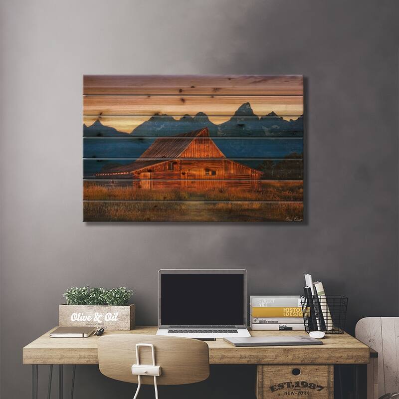 Sunset in The Desert III Print On Wood by David Drost - Multi-Color