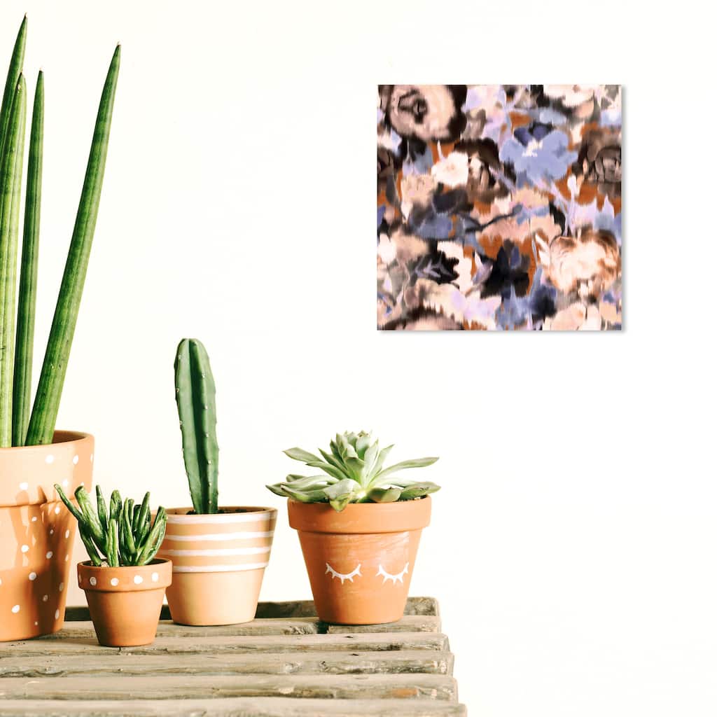 Wynwood Studio Abstract Blooming Granada Taupe Blue and Modern & Contemporary Wall Art Canvas Print