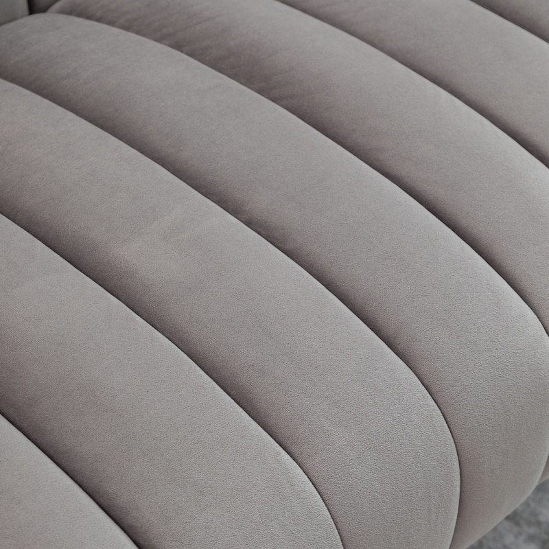 SEYNAR Modern Glam Comfy 50" Metal Legs Curved Sofa 2 Seaters Loveseat with Tufted Back
