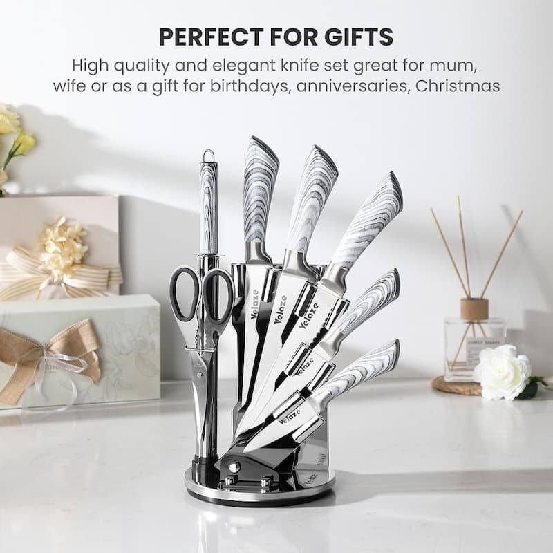 Velaze Aperol 8 pcs Knife Block Set with Storage