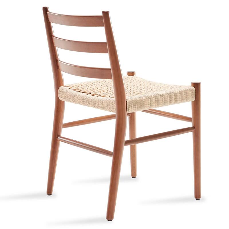 Modern Dining Chairs Woven Rope Seat with Sturdy Metal Frame (Set of 2)