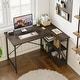 preview thumbnail 77 of 113, Small L Shaped Desk with Storage Shelves Corner Computer Desk
