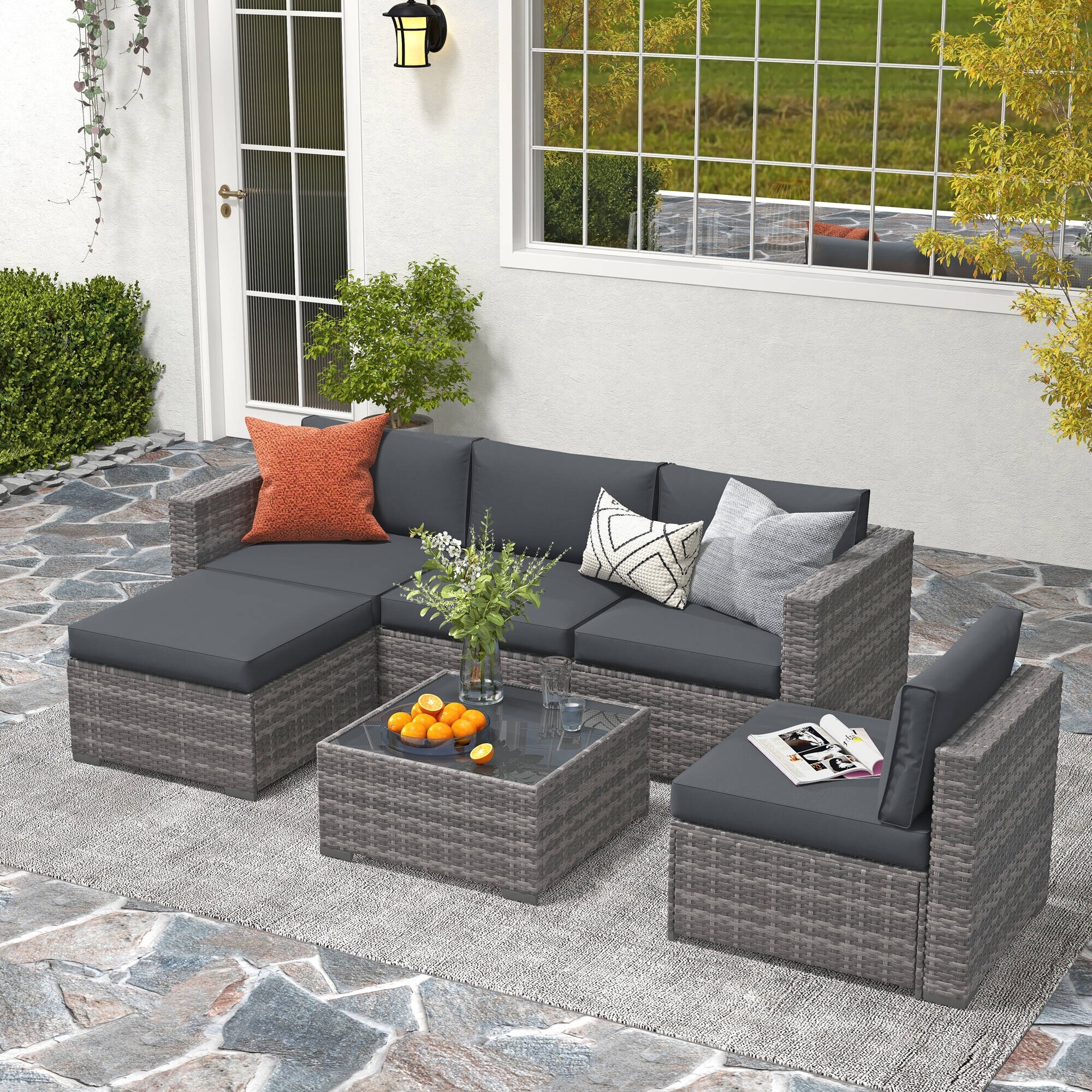 10-piece Wicker Sectional Sofa Set