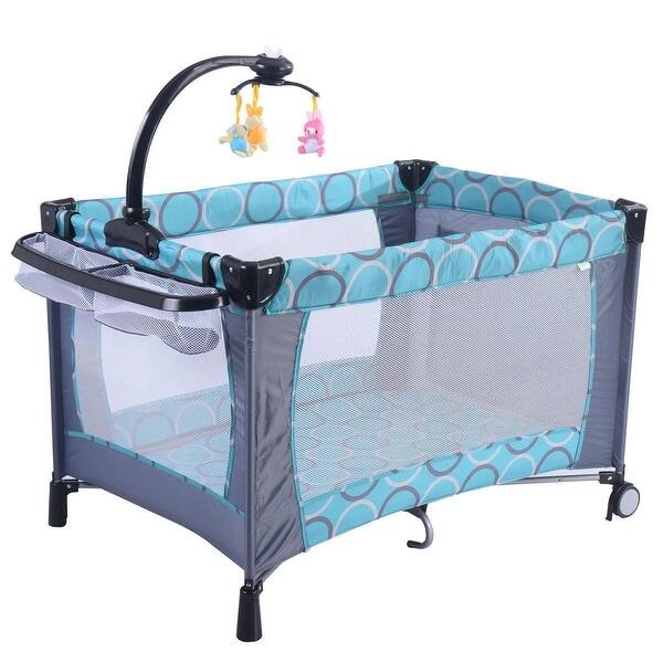 Shop Costway Costway Baby Foldable Crib Bassinet Pack N Play