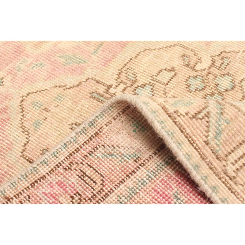 ECARPETGALLERY Hand-knotted Antalya Vintage Salmon Wool Rug - 3'3 x 4'8