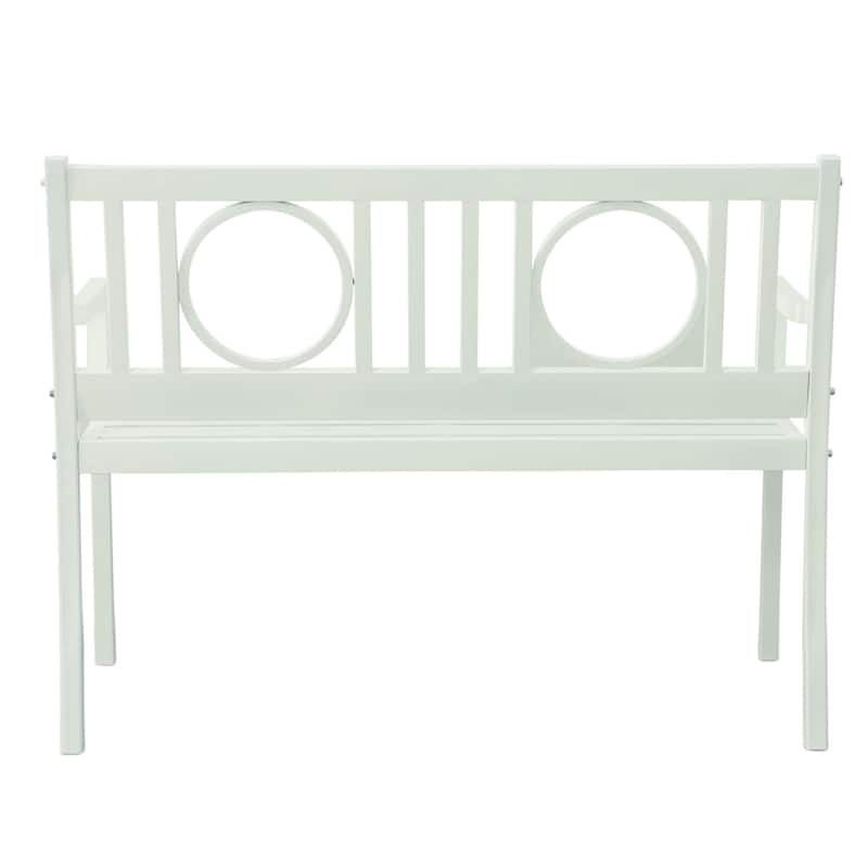 HomeRoots 45" White Metal Garden Patio Bench
