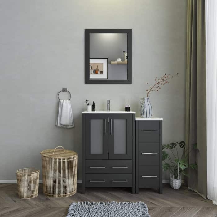 Vanity Art 36-Inch Single Sink Bathroom Vanity with Top & Free Mirror - 36 X 18.1 X 35.8 - Espresso