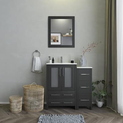 Vanity Art 36-Inch Single Sink Bathroom Vanity with Top & Free Mirror - 36 X 18.1 X 35.8