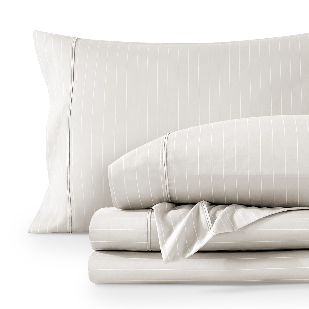 Bare Home Double Brushed Deep Pocket Printed Sheet Set