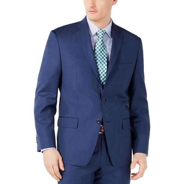 Michael Kors Mens Sportcoat Wool Blend Blazer - Dark Blue - 48R. Opens flyout.