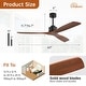 preview thumbnail 118 of 189, Sofucor 42"/48"/ 52"/60"Noiseless Walnut Wood Ceiling Fan with Remote Control, Integrated Light Optional