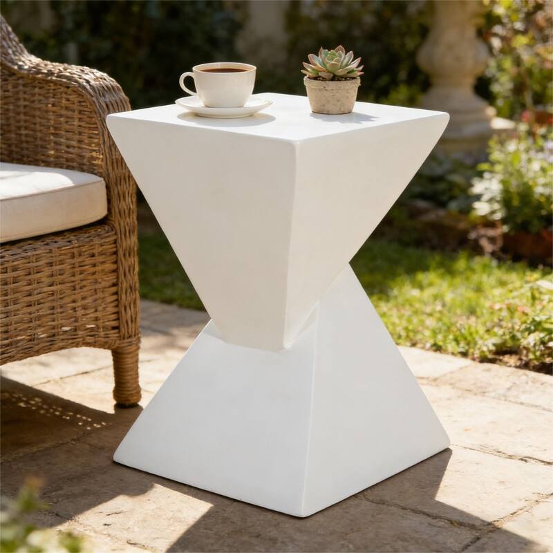 Christopher Knight Home - Atlas Indoor Lightweight Concrete Accent Table - White