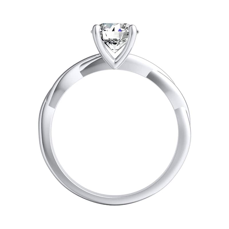 Auriya 14k Gold Twisted 1/2ctw Round Solitaire Moissanite Engagement Ring